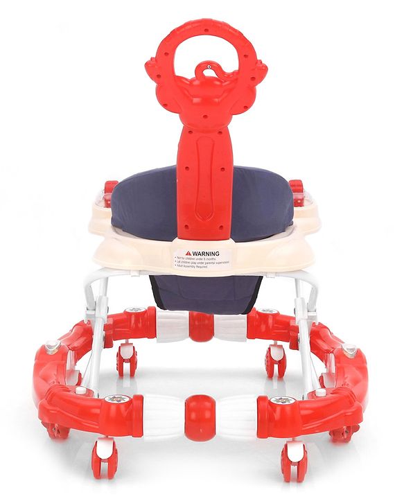 Babyhug Rabit Walker cum Rocker With Parental Push Handle - Red (Seat Print & Color May Vary)