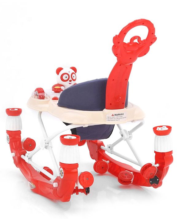 Babyhug Rabit Walker cum Rocker With Parental Push Handle - Red (Seat Print & Color May Vary)