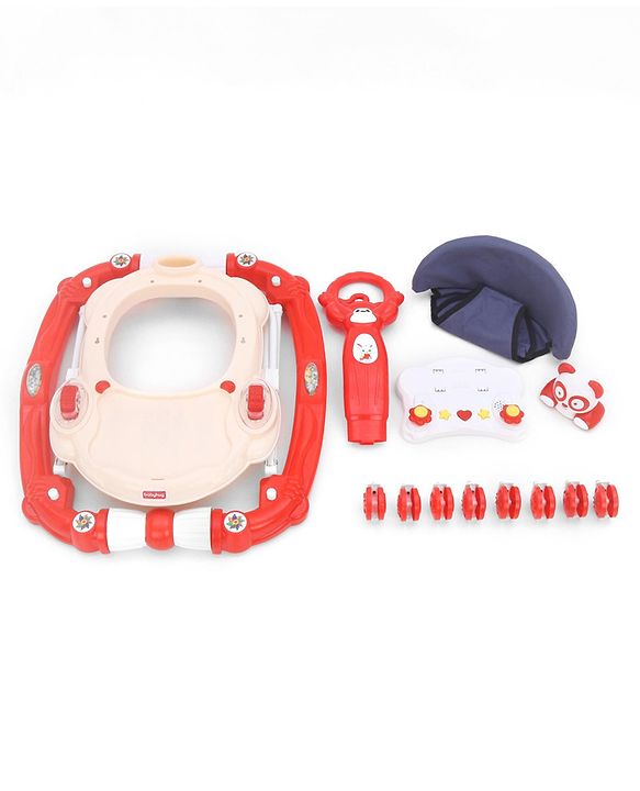 Babyhug Rabit Walker cum Rocker With Parental Push Handle - Red (Seat Print & Color May Vary)
