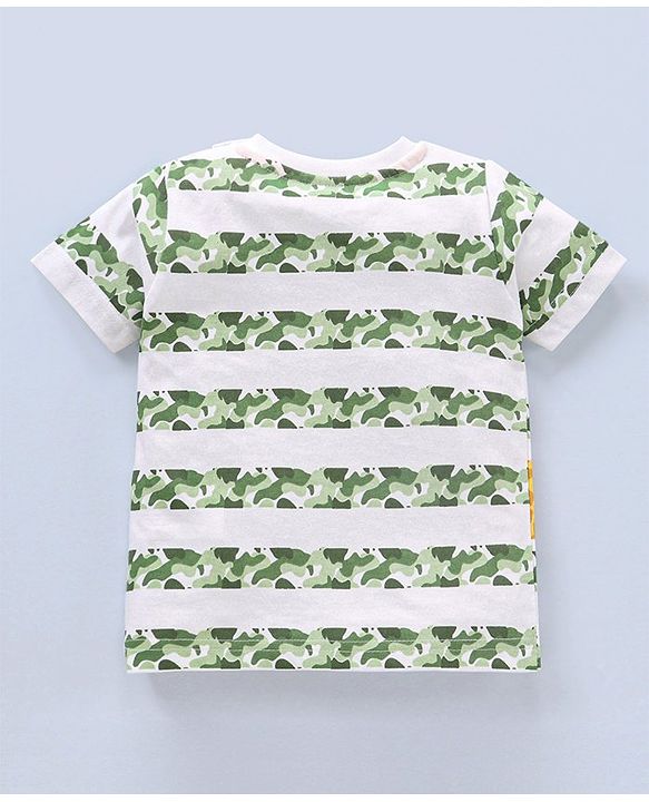 Babyhug Half Sleeves Giraffe Print T-Shirt - White