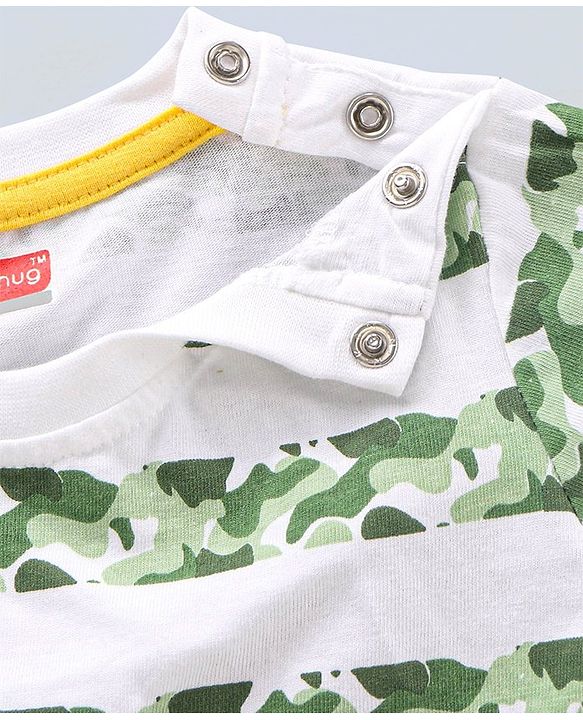 Babyhug Half Sleeves Giraffe Print T-Shirt - White