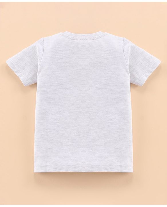 Babyhug Cotton Half Sleeves T-Shirt Bear Print - Melange