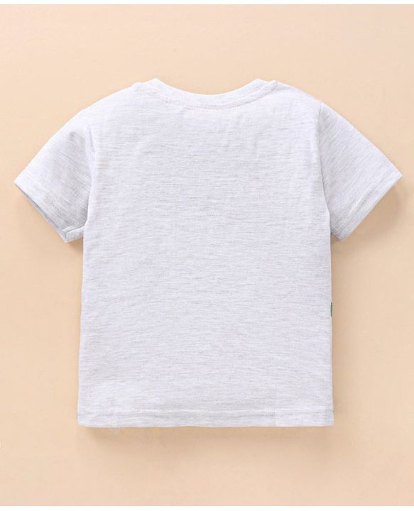 Babyhug Half Sleeves Giraffe Print T-Shirt - Grey