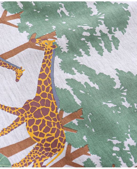 Babyhug Half Sleeves Giraffe Print T-Shirt - Grey