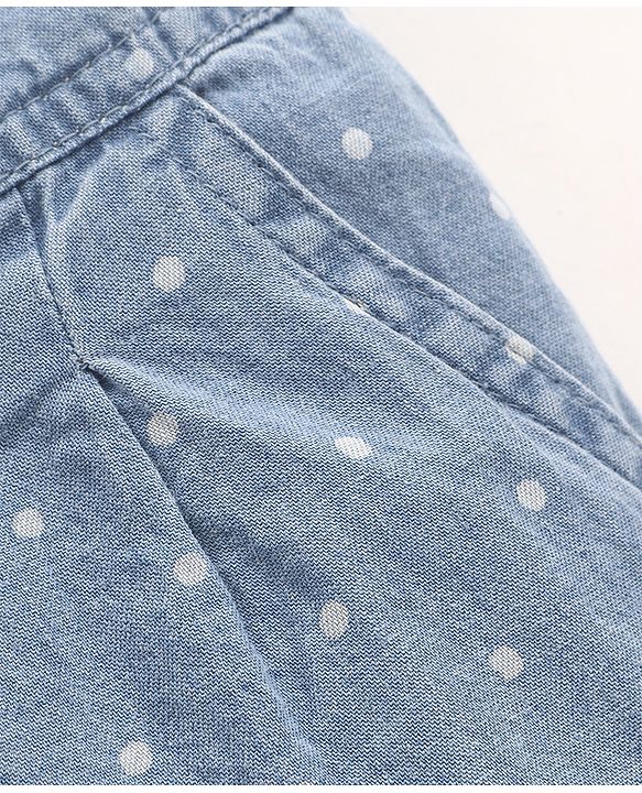 Babyhug Denim Full Length Jeans Polka Dot Print - Blue
