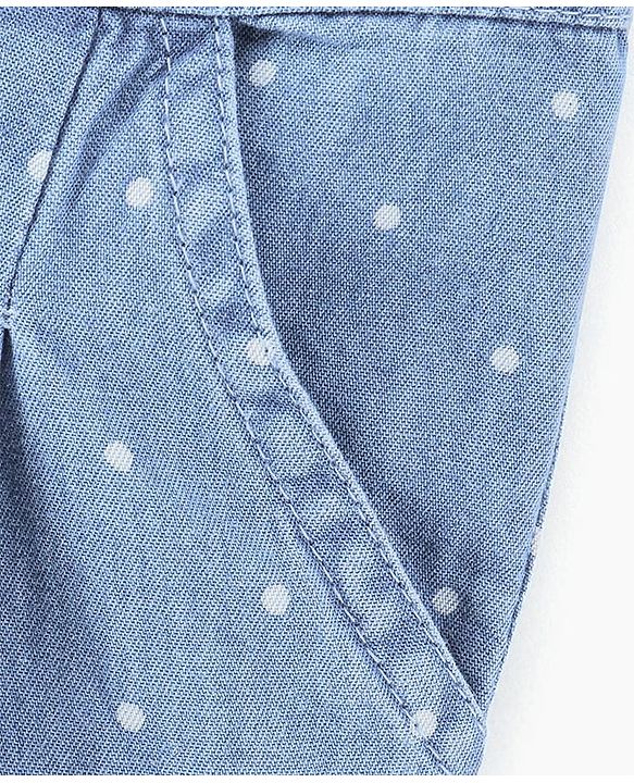 Babyhug Denim Full Length Jeans Polka Dot Print - Blue