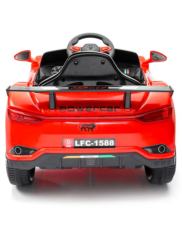 Babyhug Battery Operated Ride On Car with Music & Lights - Red| Forward & Reverse Drive| Wide Comfortable Seat| Rechargeable Battery| Remote Control| Pre-loaded Music with USB & AUX| Easy to Assemble| Wide Comfortable Seat| Easy to Operate