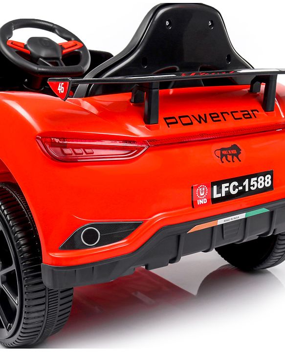 Babyhug Battery Operated Ride On Car with Music & Lights - Red| Forward & Reverse Drive| Wide Comfortable Seat| Rechargeable Battery| Remote Control| Pre-loaded Music with USB & AUX| Easy to Assemble| Wide Comfortable Seat| Easy to Operate