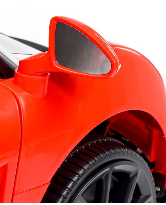 Babyhug Battery Operated Ride On Car with Music & Lights - Red| Forward & Reverse Drive| Wide Comfortable Seat| Rechargeable Battery| Remote Control| Pre-loaded Music with USB & AUX| Easy to Assemble| Wide Comfortable Seat| Easy to Operate