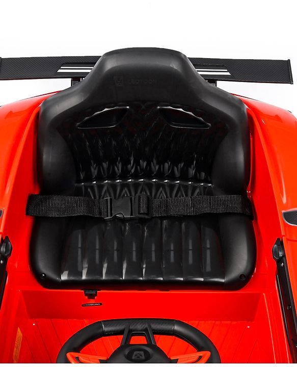 Babyhug Battery Operated Ride On Car with Music & Lights - Red| Forward & Reverse Drive| Wide Comfortable Seat| Rechargeable Battery| Remote Control| Pre-loaded Music with USB & AUX| Easy to Assemble| Wide Comfortable Seat| Easy to Operate