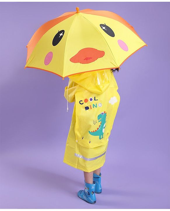 Babyhug Duck Print Umbrella - Yellow