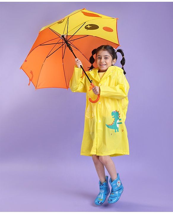 Babyhug Duck Print Umbrella - Yellow
