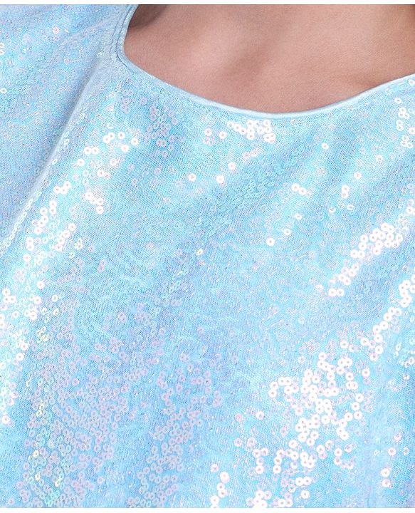 Pine Kids Sleeveless Sequined Party Wear Dress- Light Blue