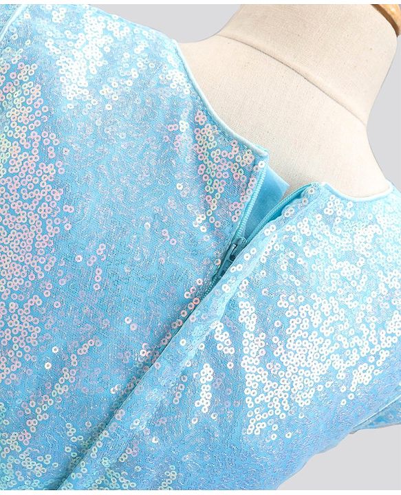 Pine Kids Sleeveless Sequined Party Wear Dress- Light Blue