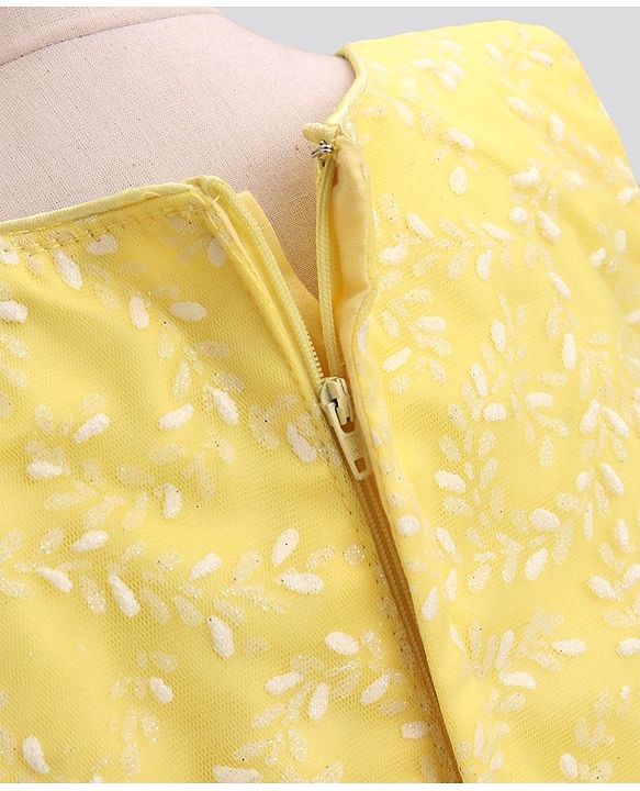 Pine Kids Sleeveless Glittered Party Wear Dress- Yellow