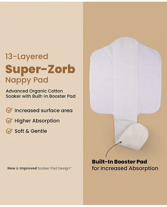 Plant Powered Premium Cloth Diaper for Babies - with Super-Zorb