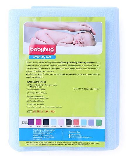 Babyhug Smart Dry Bed Protector Sheet Small - Sky Blue