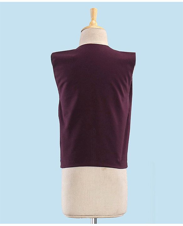 Babyhug Full Sleeves Solid Party Suit With Blazer- Maroon