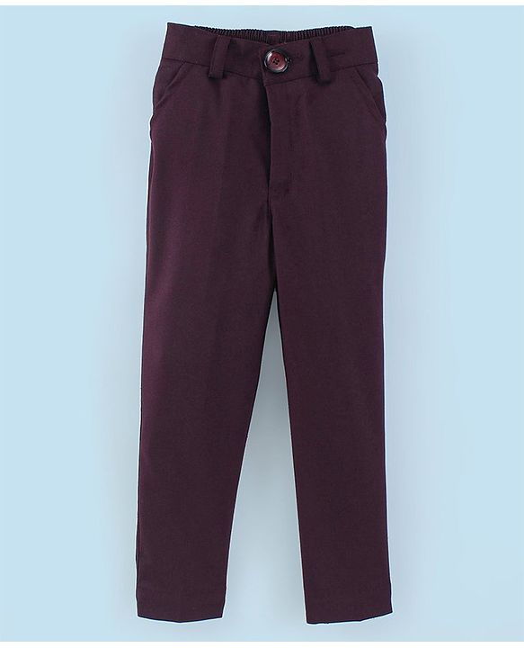 Babyhug Full Sleeves Solid Party Suit With Blazer- Maroon