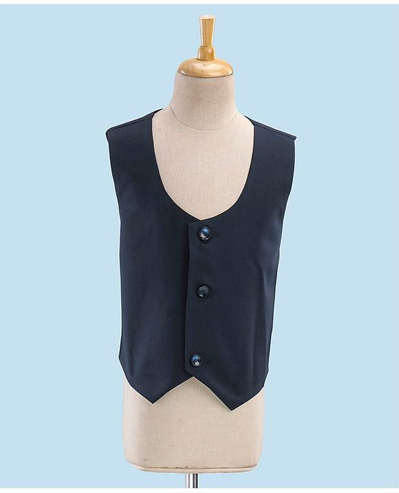 Babyhug Full Sleeves Party Suit With Blazer Solid- Teal Blue