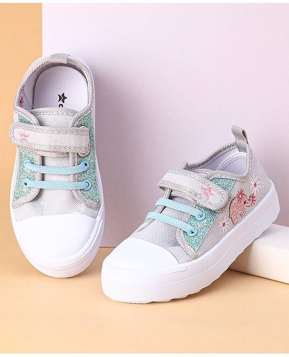 Cute Walk by Babyhug Casual Shoes With Velcro Closure - Silver