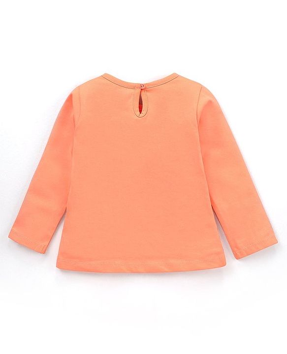 Babyhug Cotton Jersey Knit Full Sleeves Striped T-Shirts Heart & Unicorn Print Pack of 3 - Pink Peach Navy White