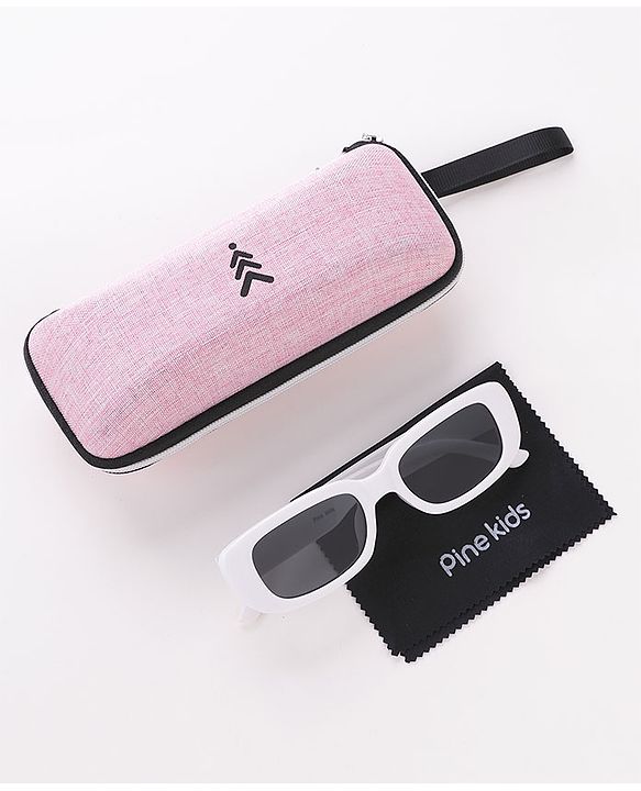 Pine Kids Free Size Rectangular Sunglasses - White