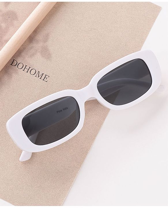 Pine Kids Free Size Rectangular Sunglasses - White