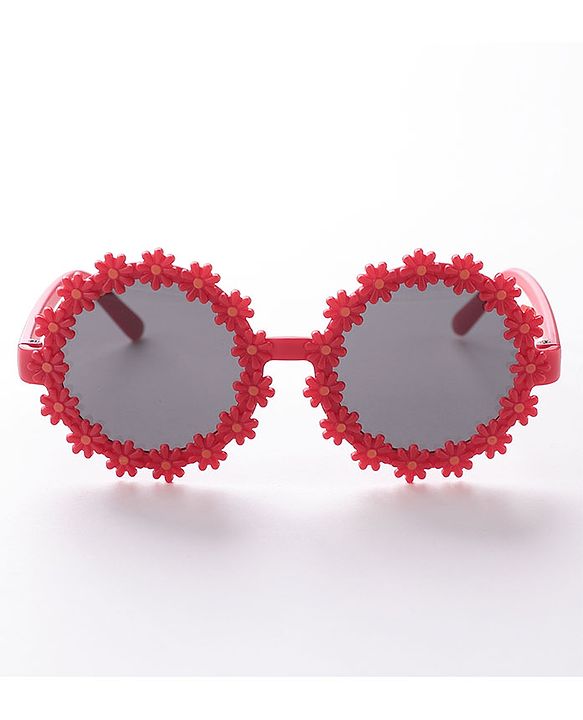 Babyhug Free Size Sunglasses with Floral Design -Red