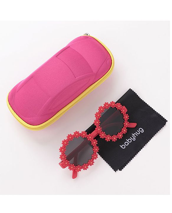 Babyhug Free Size Sunglasses with Floral Design -Red