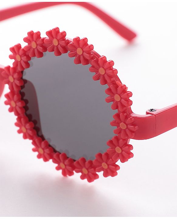 Babyhug Free Size Sunglasses with Floral Design -Red