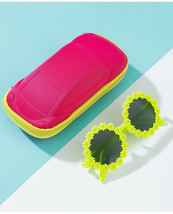 Babyhug Free Size Sunglasses with Floral Design -Red