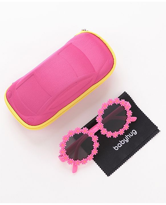 Babyhug Free Size Sunglasses with Floral Design -Red