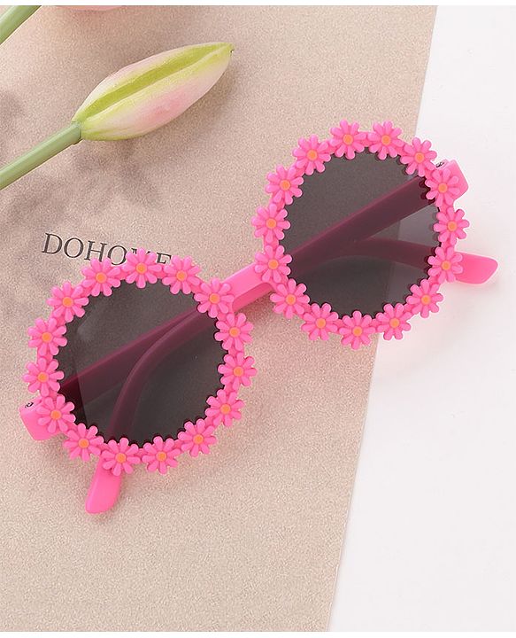 Babyhug Free Size Sunglasses with Floral Design -Red