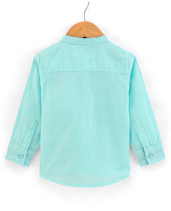 Babyhug Cotton Full Sleeves Kurta Style Shirt - Mint