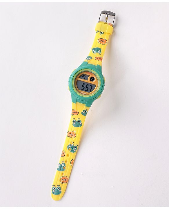 Babyhug Frog Printed Digital Watch -  Yellow