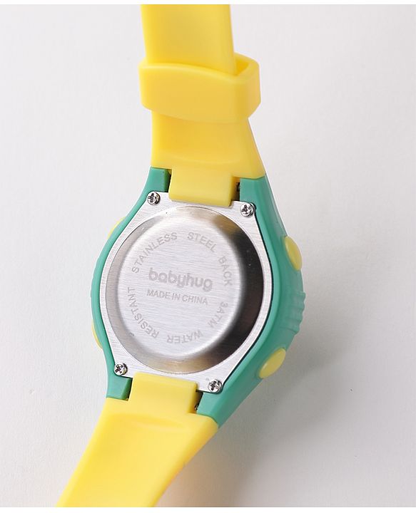 Babyhug Frog Printed Digital Watch -  Yellow