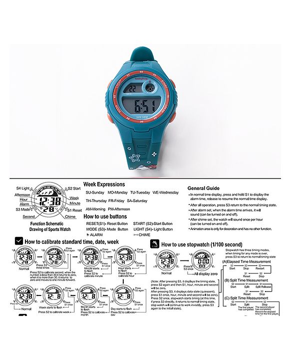 Babyhug Printed Digital Watch - Green