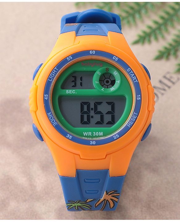 Babyhug Diano Saur Printed  Digital Watch - Blue & Yellow