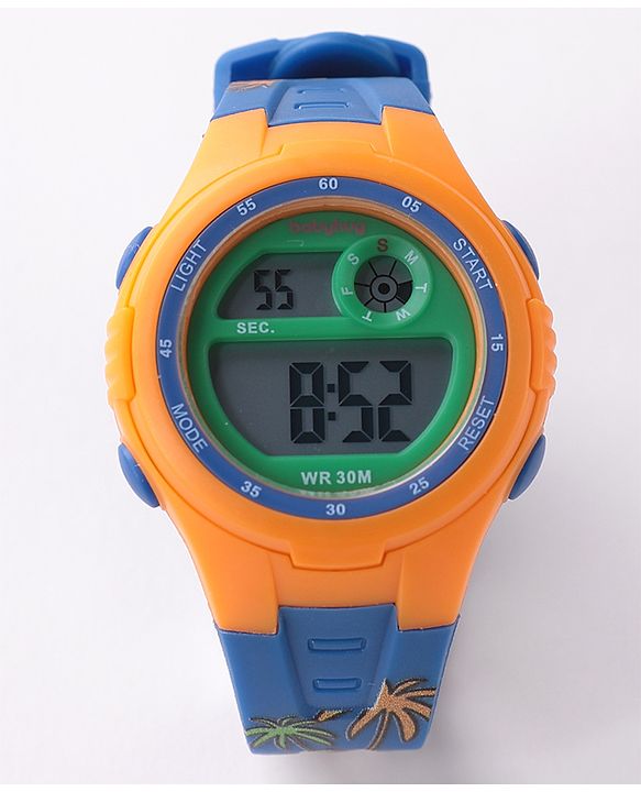 Babyhug Diano Saur Printed  Digital Watch - Blue & Yellow