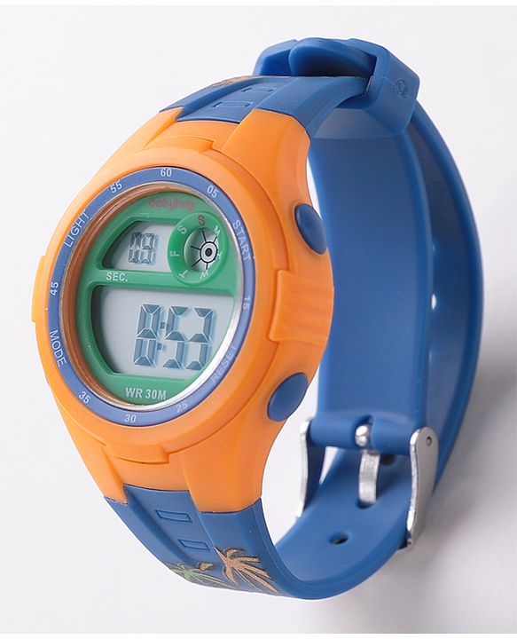 Babyhug Diano Saur Printed  Digital Watch - Blue & Yellow