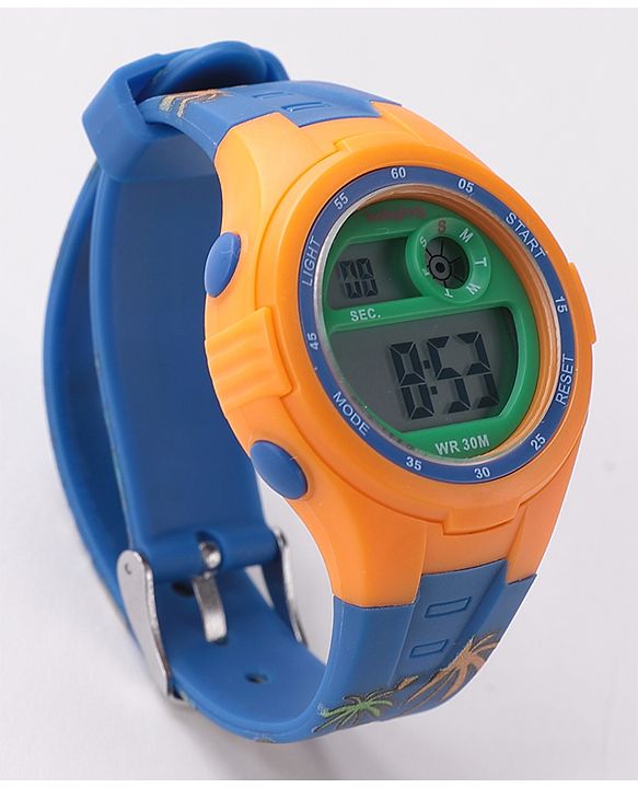 Babyhug Diano Saur Printed  Digital Watch - Blue & Yellow