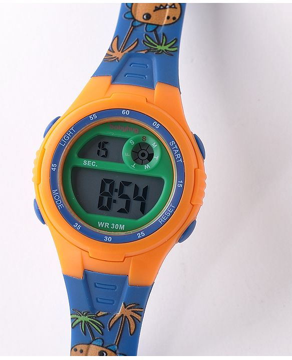Babyhug Diano Saur Printed  Digital Watch - Blue & Yellow