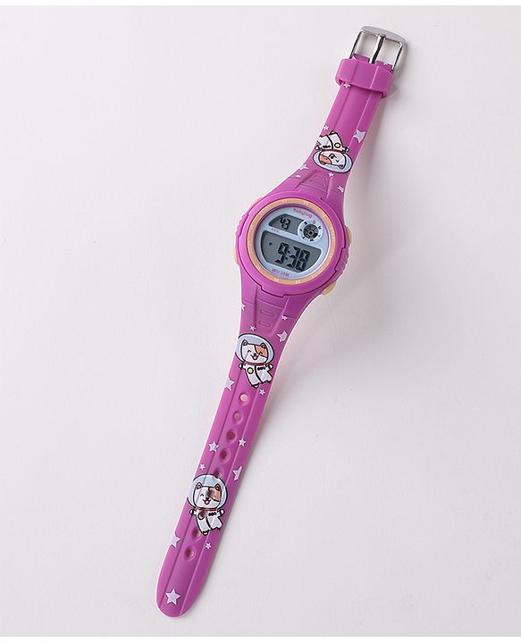 Babyhug Kitty Designed Digital Watch -  Purple