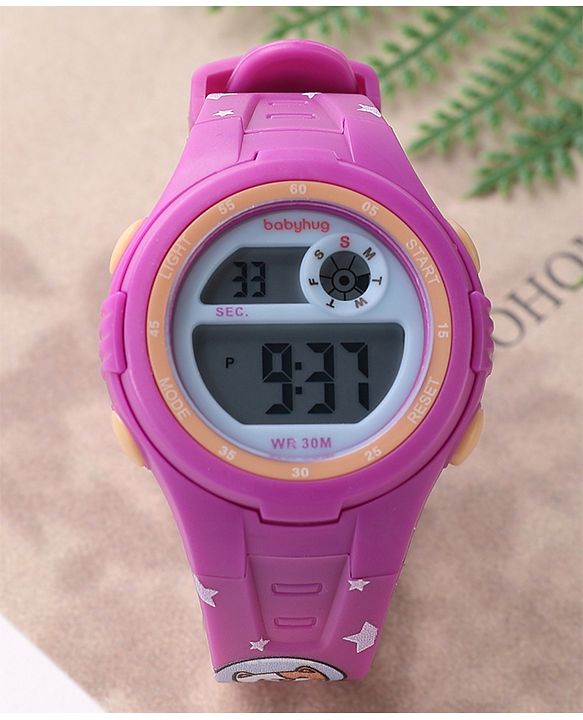 Babyhug Kitty Designed Digital Watch -  Purple