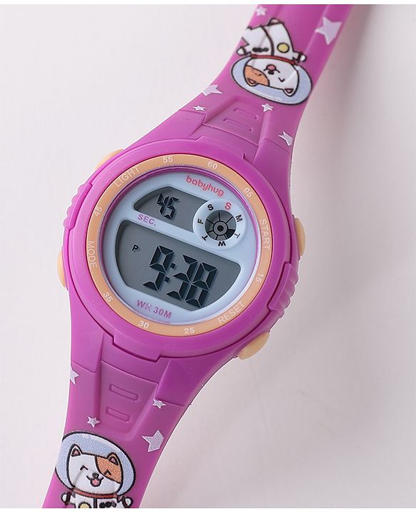 Babyhug Kitty Designed Digital Watch -  Purple