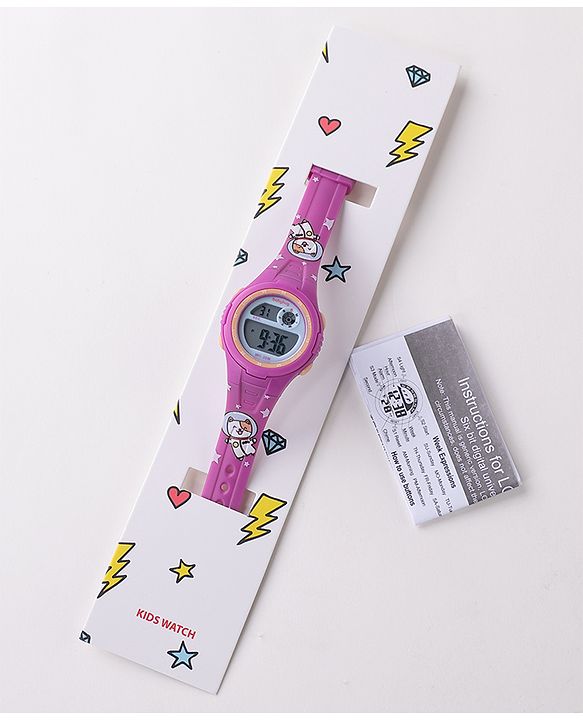 Babyhug Kitty Designed Digital Watch -  Purple