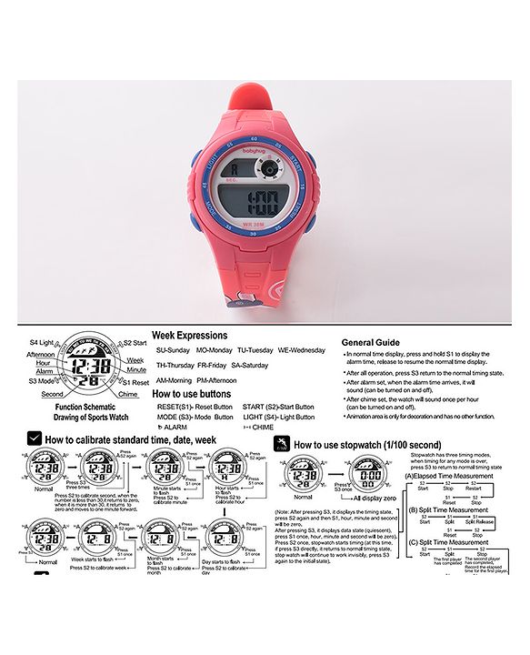 Babyhug Digital Watch -  Pink