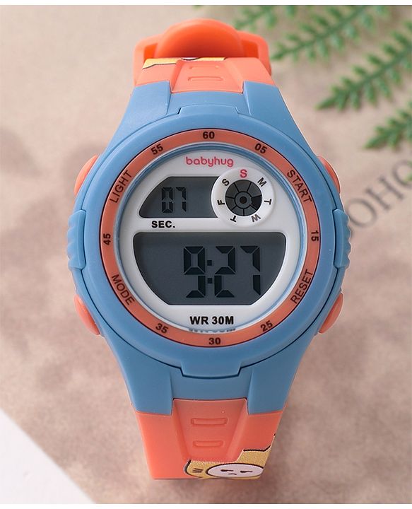 Babyhug Digital Sports Watch -  Orange & Blue