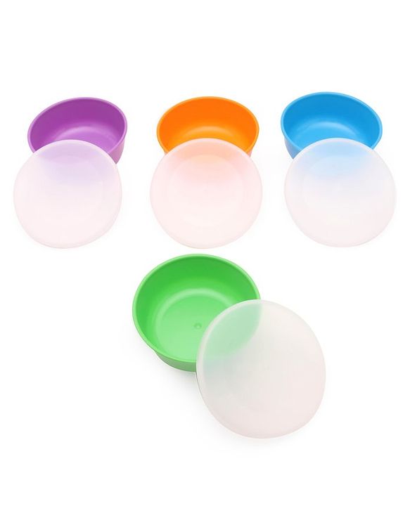 Babyhug Feeding Bowl With Lid & Spoon Pack of 4 - Multicolour